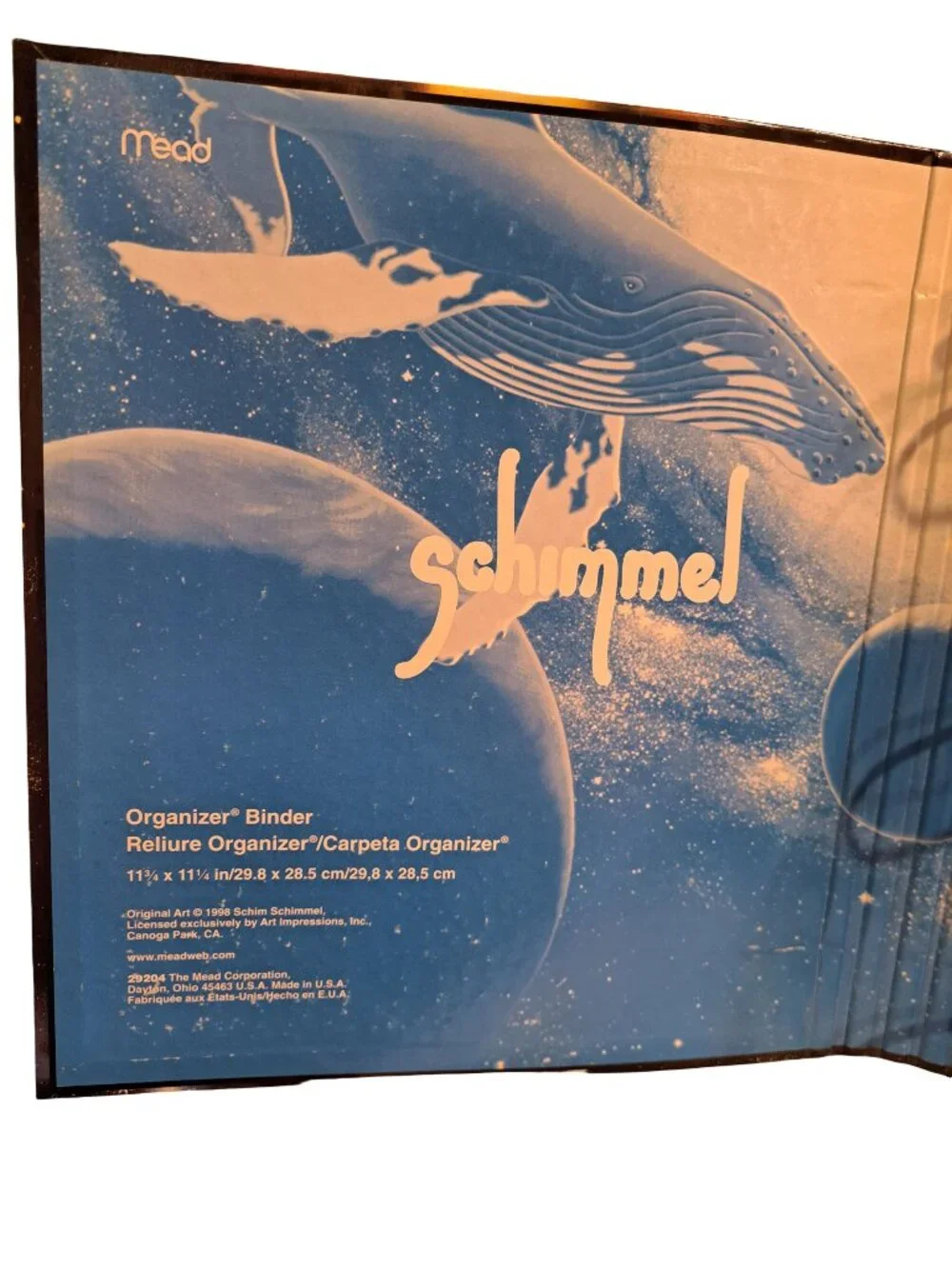 Vintage Mead Schim Schimmel 3 Ring Binder Lion Cubs Space Whales 1998 RARE